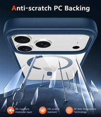 FNTCASE for iPhone 17 Pro Case: Clear Anti Yellowing Magnetic Military Grade Drop Protection Cell Phone Cover - Rugged Shockproof Protective Bumper Transparent