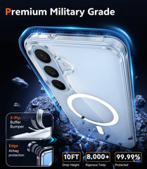 Samsung S26 FE Clear Case: Magnetic Charging Shockproof Magsafe Support