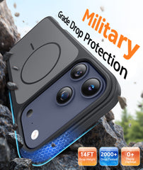 iPhone 17 Pro Phone Case: Military Grade Shockproof Protective Magsafe Spliced Colors Design‌