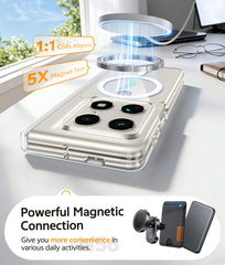 Motorola Razr Fold Magnetic Case: Clear Military Grade Drop Protection Anti Yellowing Cell Phone Cover