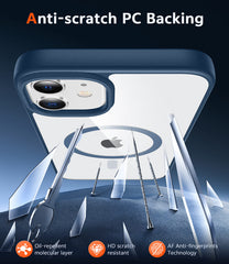 FNTCASE for iPhone 12 Mini 13 Mini Case: Clear Anti Yellowing Magnetic Military Grade Drop Protection Cell Phone Cover - Rugged Shockproof Protective Bumper Transparent