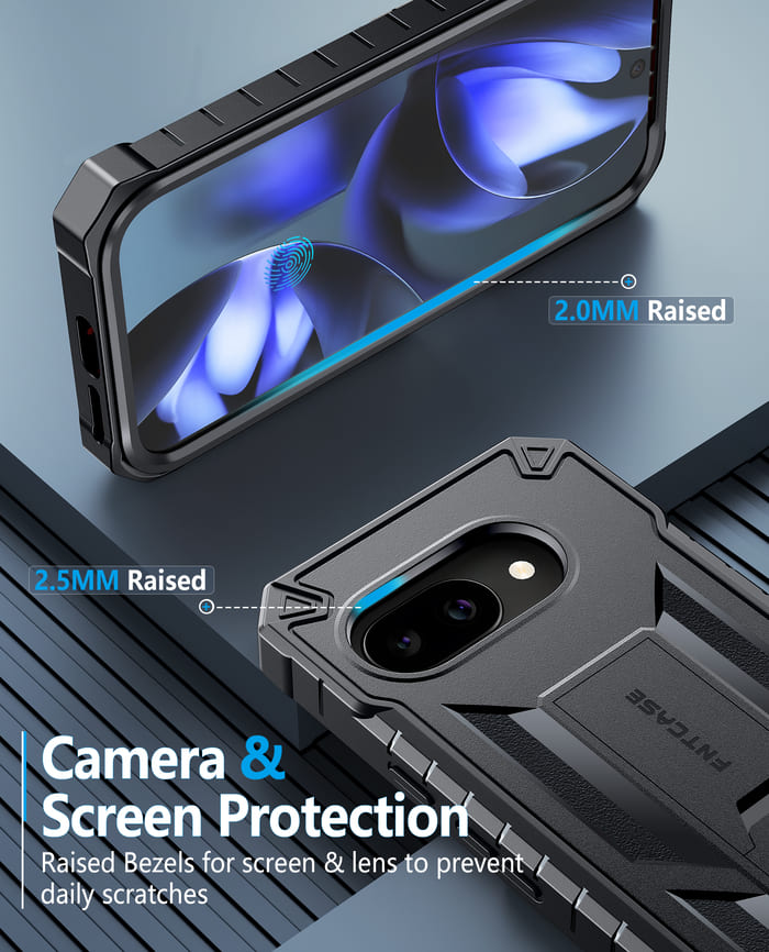 FNTCASE Custodia per Google Pixel 9A: custodia protettiva a doppio strato, resistente agli urti, con retro strutturato antiscivolo, protezione militare, antiurto, colore nero FNTCASE Custodia per Google Pixel 9A: custodia protettiva a doppio strato, resistente agli urti, con retro strutturato antiscivolo, protezione militare, antiurto, colore nero