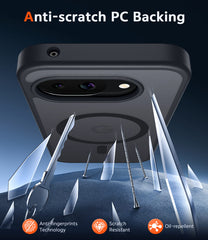 Google Pixel 10A Phone Case: Magnetic Translucent Matte Shockproof Slim Phone Cover - Military Grade Drop Proof Hard Back Anti-Fingerprint Protective Case