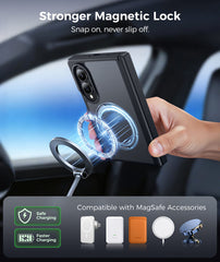 Samsung Galaxy Z Fold 8 Case: 360° Spin Magnetic Stand, MagSafe, Screen Protector, Translucent Matte Military Grade Shockproof Full Hinge Protection