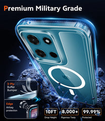 FNTCASE For Motorola Moto G 5G 2026 6.7 inch Clear Case: Magnetic Charging Shockproof Magsafe Support