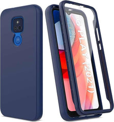Moto G Play 2021 Rugged PC Front Bumper + Soft TPU Back Cover with Screen Protector - FNTCASE OFFICIAL