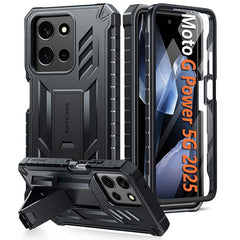 FNTCASE For Moto G Power 5G 2025 6.7 Inch Phone Case: Military Grade Shockproof with Built-in Screen Protector and Kickstand