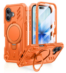 FNTCASE iPhone 17用ケース リングホルダー付き マグネット式キックスタンド ミリタリーグレード 耐衝撃 保護力 頑丈 携帯電話カバー