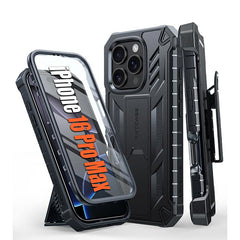 FNTCASE iPhone 16 Pro Max Phone Case: Rugged Protective Phone Case with Belt Clip Holster and Kickstand