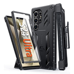 Galaxy S24 Ultra 5G 6.8 inches Case: Rugged Protective Phone Case with Belt Clip Holster and Kickstand