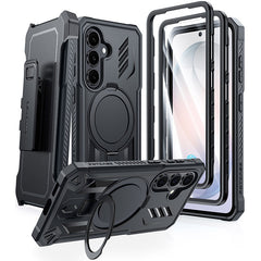 Samsung Galaxy S26 Case, Military Grade Rugged Protection: Magnetic Ring Kickstand with Belt-Clip Holster, 2 Front Frames, Built-in Screen Protector