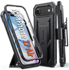 FNTCASE for iPhone 17 Air Case: Military Grade Rugged Cell Phone Cover with Kickstand and Belt Clip Holster