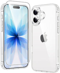 FNTCASE for iPhone 17 6.3 inch Clear Case: Wireless Charging Anti Yellowing Shockproof Phone Case