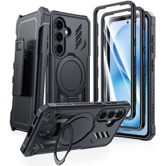 Samsung Galaxy S26 Case, Military Grade Rugged Protection: Magnetic Ring Kickstand with Belt-Clip Holster, 2 Front Frames, Built-in Screen Protector