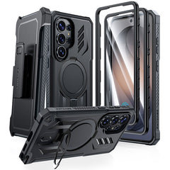 Samsung Galaxy S26 Ultra Case, Military Grade Rugged Protection: Magnetic Ring Kickstand with Belt-Clip Holster, 2 Front Frames, Built-in Screen Protector