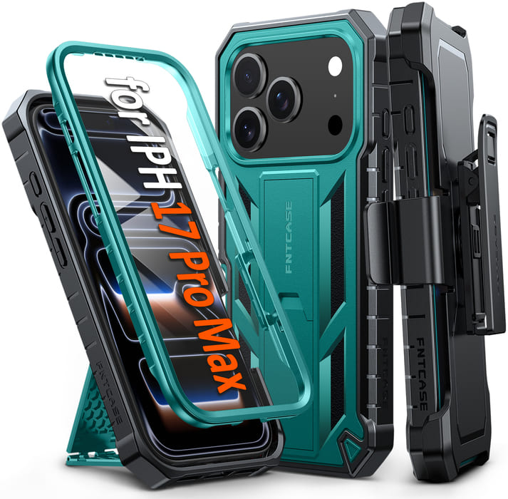 iPhone 17 Pro Max Case: Military Grade Rugged Cell Phone Cover with Kickstand and Belt Clip Holster – FNTCASE OFFICIAL iPhone 17 Pro Max Case: Military Grade Rugged Cell Phone Cover with Kickstand and Belt Clip Holster – FNTCASE OFFICIAL