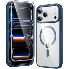 FNTCASE for iPhone 17 Pro Case: Clear Anti Yellowing Magnetic Military Grade Drop Protection Cell Phone Cover - Rugged Shockproof Protective Bumper Transparent