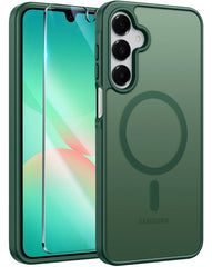 FNTCASE Samsung Galaxy A26 6.7インチ用電話ケース: マグネット式半透明マット耐衝撃スリム電話カバー - ミリタリーグレードの落下防止ハードバック指紋防止保護ケース