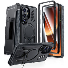 Samsung Galaxy S26 Ultra Case, Military Grade Rugged Protection: Magnetic Ring Kickstand with Belt-Clip Holster, 2 Front Frames, Built-in Screen Protector