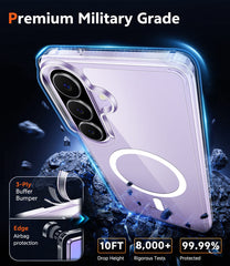 Samsung Galaxy A27 Clear Case: Magnetic Charging Anti Yellowing Shockproof Magsafe Support Phone Case