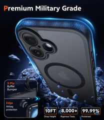 FNTCASE for iPhone 16 Plus Case: Strong Magnetic Translucent Matte Slim Shockproof Protective Drop Full Protection Phone Cover