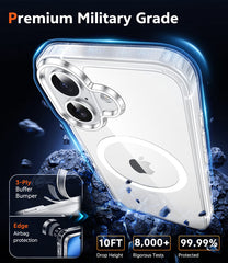 FNTCASE for iPhone 16 6.1 inch Case: Magnetic Charging Anti Yellowing Shockproof Magsafe Support Phone Case