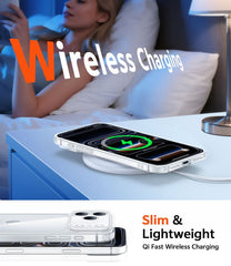 FNTCASE for iPhone 17 Pro 6.3 inch Clear Case: Wireless Charging Anti Yellowing Shockproof Phone Case