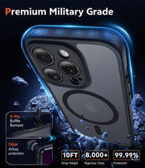 FNTCASE for iPhone 13 Pro Case: Strong Magnetic Translucent Matte Slim Shockproof Protective Drop Full Protection Phone Cover