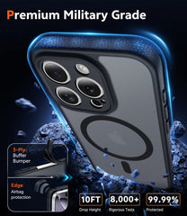 FNTCASE for iPhone 16 Pro Max Case: Strong Magnetic Translucent Matte Slim Shockproof Protective Drop Full Protection Phone Cover