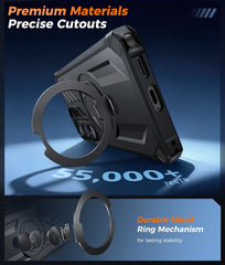 Samsung S26 Ultra Magnetic Rugged Case Featuring Ring Kickstand Military Grade Protection