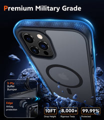 FNTCASE iPhone 12 Pro Max ケース: 磁気充電 耐衝撃 Magsafe サポート - フロスト オイル スプレー タッチ
