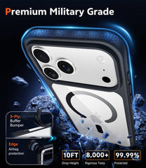 FNTCASE für iPhone 17 Pro Max Hülle: Klare, vergilbungsfreie, magnetische Handyhülle in Militärqualität mit Fallschutz – Robuste, stoßfeste Schutzhülle, transparent 