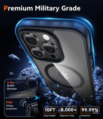 FNTCASE for iPhone 12 Pro Max Case: Clear Anti Yellowing Magnetic Military Grade Drop Protection Cell Phone Cover - Rugged Shockproof Protective Bumper Transparent