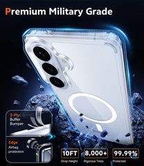 Samsung Galaxy S26 Plus Clear Phone Case: Magnetic Charging Shockproof Magsafe Support