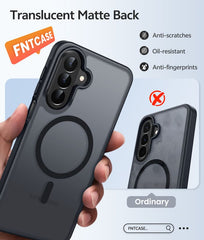 Samsung Galaxy A27 Phone Case: Magnetic Translucent Matte Shockproof Slim Phone Cover - Military Grade Drop Proof Hard Back Anti-Fingerprint Protective Case