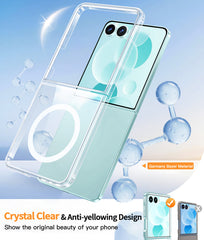 FNTCASE For Samsung Z Flip 7 6.9 inch Clear Case: Magnetic Charging Shockproof Magsafe Support