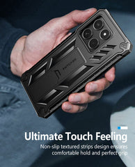 FNTCASE For Motorola Edge 2025 6.6 inch Phone Case: Military Grade Shockproof with Built-in Screen Protector and Kickstand
