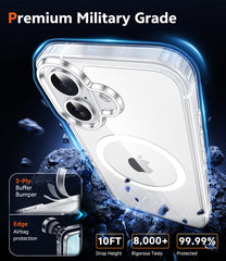 FNTCASE For iPhone 17 6.3 inch Clear Case: Magnetic Charging Shockproof Magsafe Support