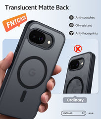 Google Pixel 10A Phone Case: Magnetic Translucent Matte Shockproof Slim Phone Cover - Military Grade Drop Proof Hard Back Anti-Fingerprint Protective Case