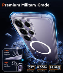 Samsung S24 Ultra Clear Phone Case: Magnetic Charging Shockproof Magsafe Support