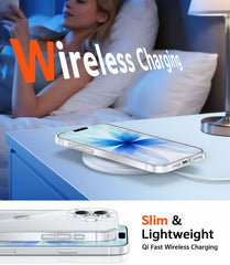 FNTCASE for iPhone 17 6.3 inch Clear Case: Wireless Charging Anti Yellowing Shockproof Phone Case