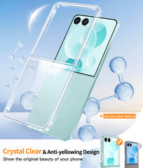 FNTCASE Samsung Z Flip 7用電話ケース: クリアスリム 黄ばみ防止 耐衝撃保護