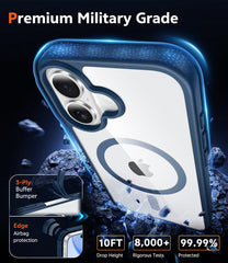 FNTCASE for iPhone 17 Case: Clear Anti Yellowing Magnetic Military Grade Drop Protection Cell Phone Cover - Rugged Shockproof Protective Bumper Transparent