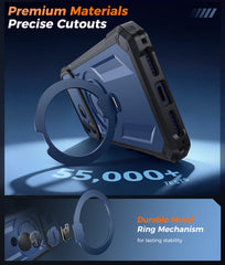 iPhone 17 Pro Max Magnetic Rugged Case Featuring Ring Kickstand Military Grade Protection