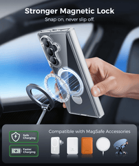 Samsung Galaxy Z Fold 8 Ultra/Z Fold 7 Case: 360° Spin Magnetic Stand, MagSafe, Screen Protector, Translucent Matte Military Grade Shockproof Full Hinge Protection
