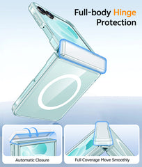 Samsung Z Flip 8 Clear Case: Magnetic Charging Shockproof Magsafe Support