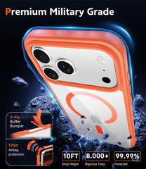 iPhone 17 Pro Phone Case: Clear Anti Yellowing Magnetic Military Grade Drop Protection Cell Phone Cover - Rugged Shockproof Protective Bumper Transparent