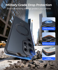 Samsung Galaxy S24 Ultra Case: 360° Spin Magnetic Stand, MagSafe, Screen Protector, Translucent Matte Military Grade Shockproof Full Camera Protective Phone Cover