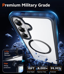 Samsung Galaxy S26 Clear Magnetic Case - Anti-Yellowing, Magsafe Compatible, Rugged Shockproof Protective Bumper
