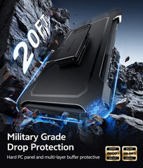 Samsung Galaxy S26 Ultra Case, Military Grade Rugged Protection: Magnetic Ring Kickstand with Belt-Clip Holster, 2 Front Frames, Built-in Screen Protector